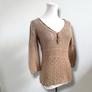 Vintage Knit Peplum Sweater Top | Cottagecore Y2K Boho Coquette Romantic S